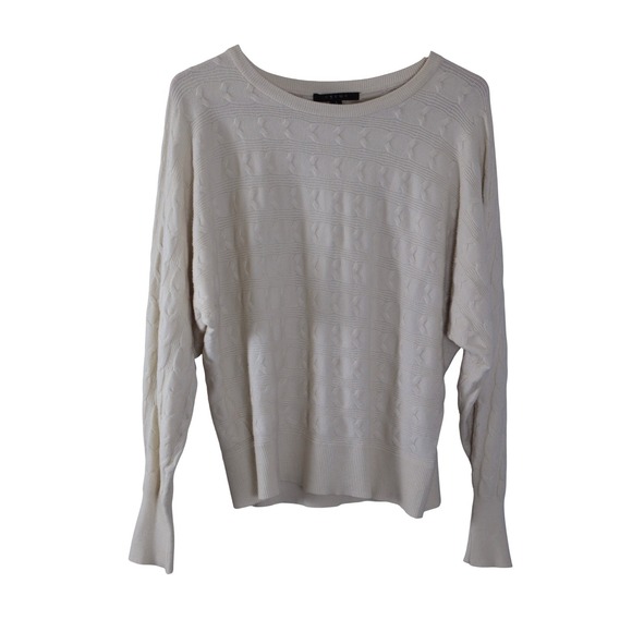 Cyrus Sweaters - Cyrus Ivory Cable Boyfriend Knit Sweater Women's Size‎ S Long Sleeve Relaxed Fit